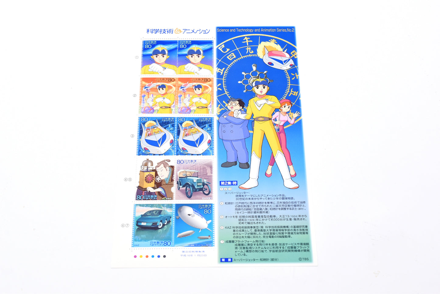Japan Anime Stamp 2004 Super Jetter Series No.2 sheet type #A