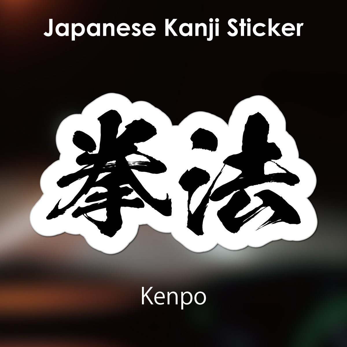 Japanese Kanji Sticker "Kenpo" outlined shape PVC 10.6x6cm original design from Japan Retro